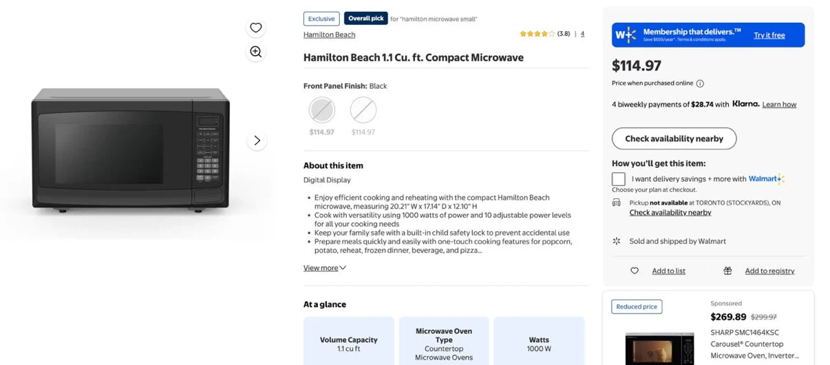 Hamilton Beach 1.1 Cu. Ft. Compact Microwave - photo 3