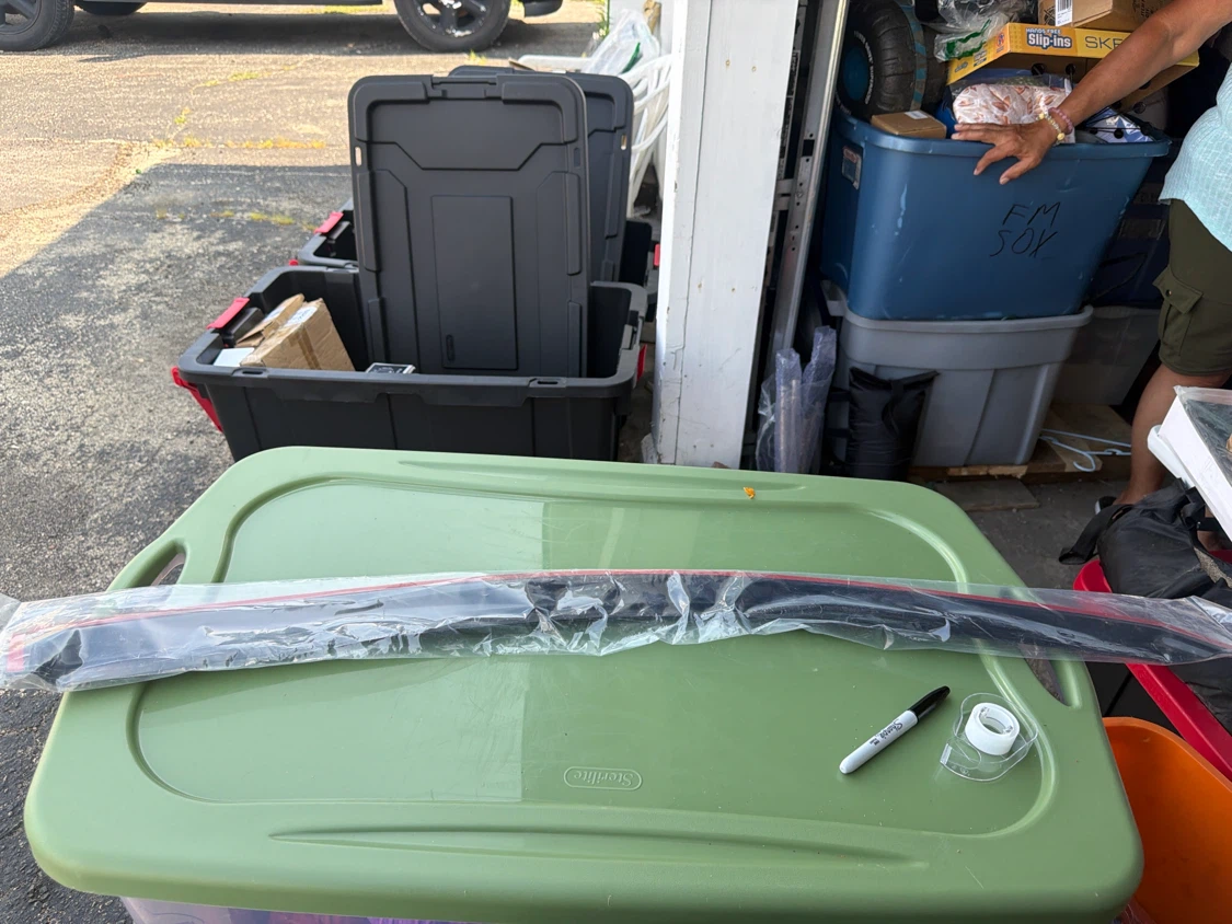 Black and Red Trim Strip auto window visor