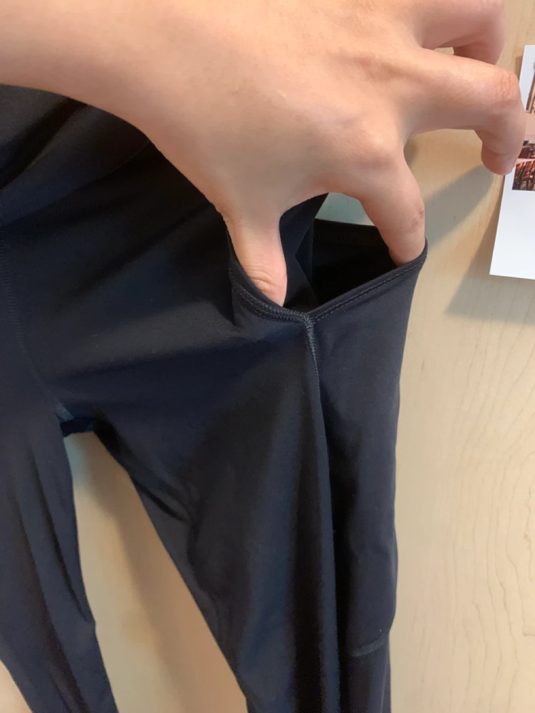 Size S/M Lululemon Black High-Rise Leggings with Side Pockets - photo 2
