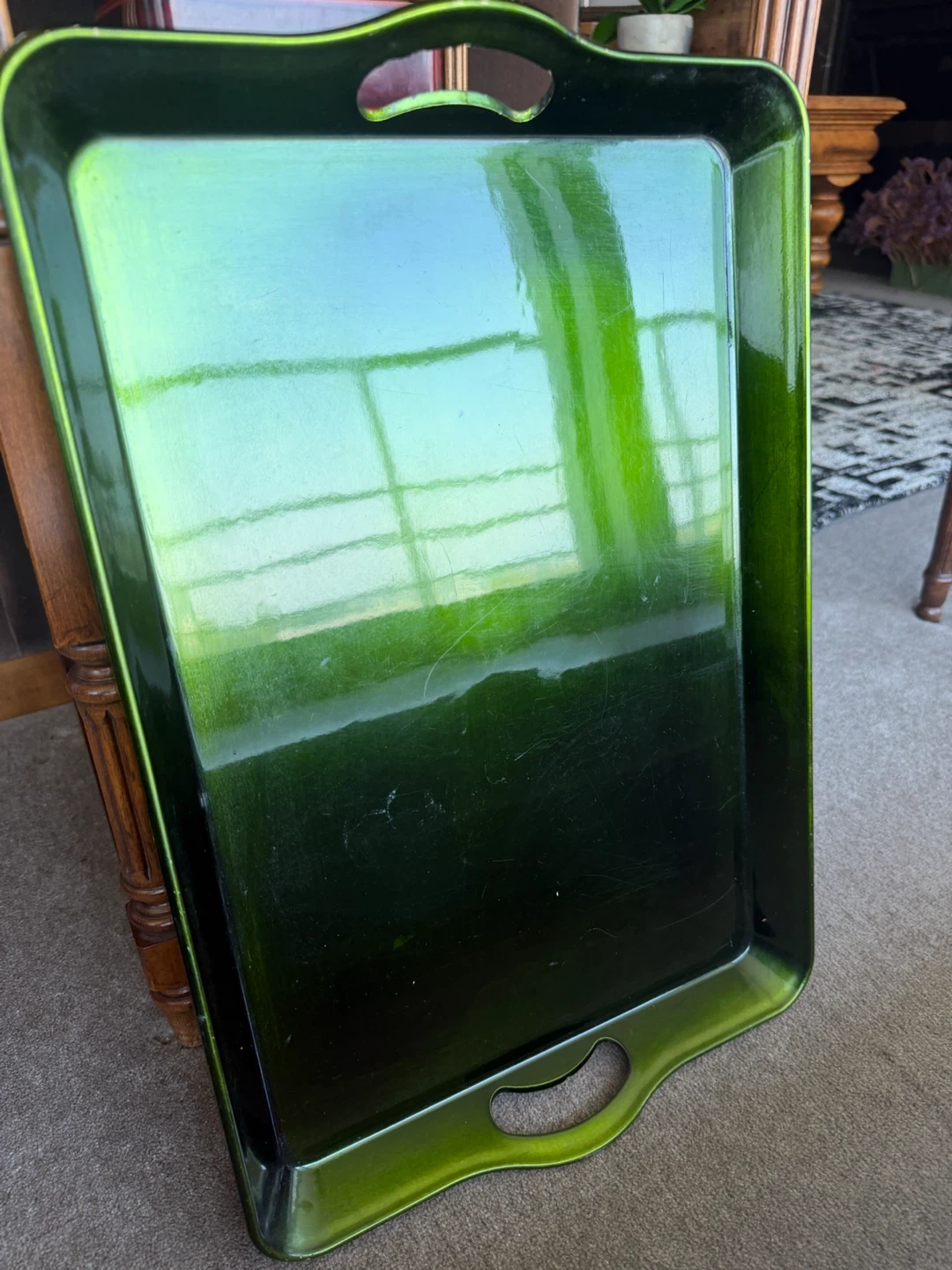Green Serving Tray with Handles - photo 3