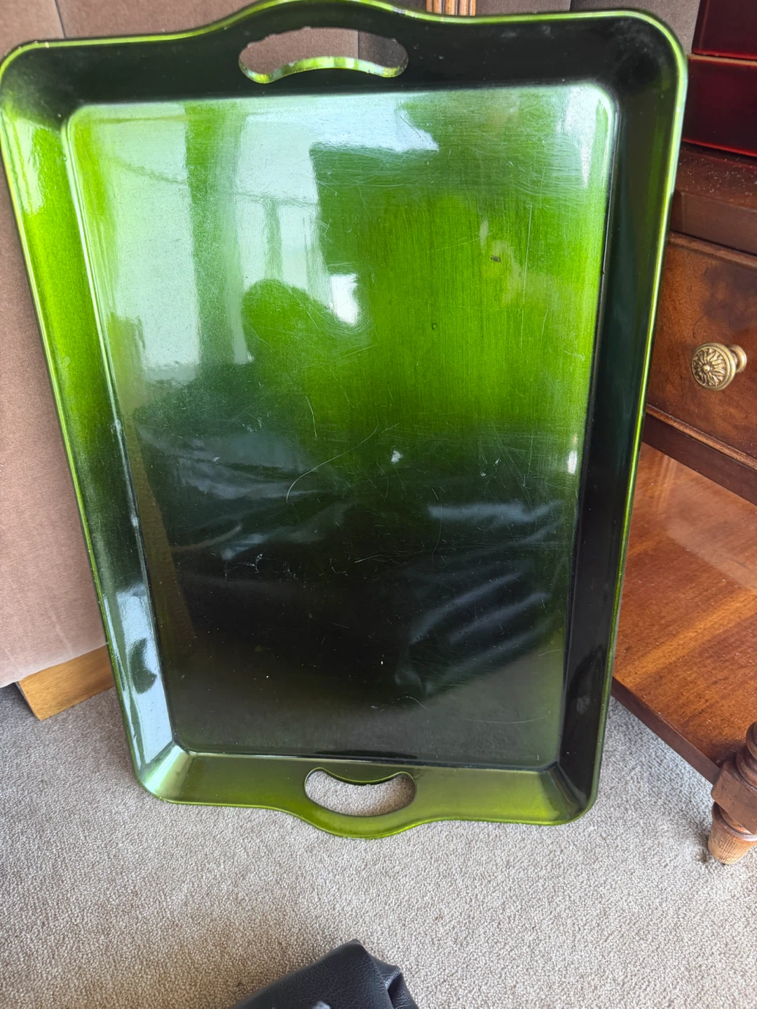 Green Serving Tray with Handles - photo 4