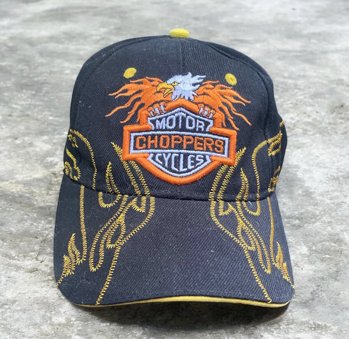 Black Motor Choppers Cycles Embroidered Baseball Cap
