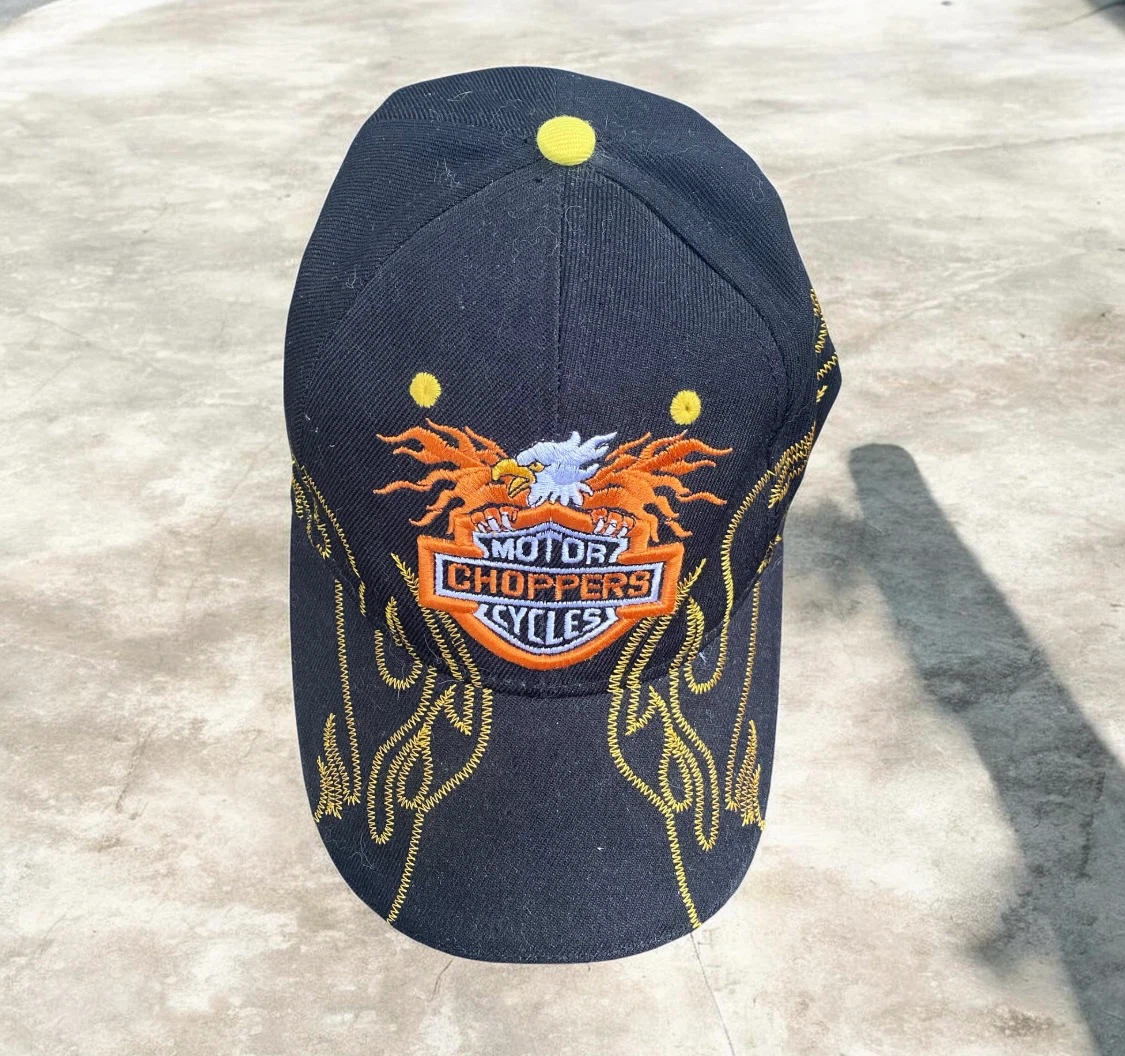 Black Motor Choppers Cycles Embroidered Baseball Cap - photo 2