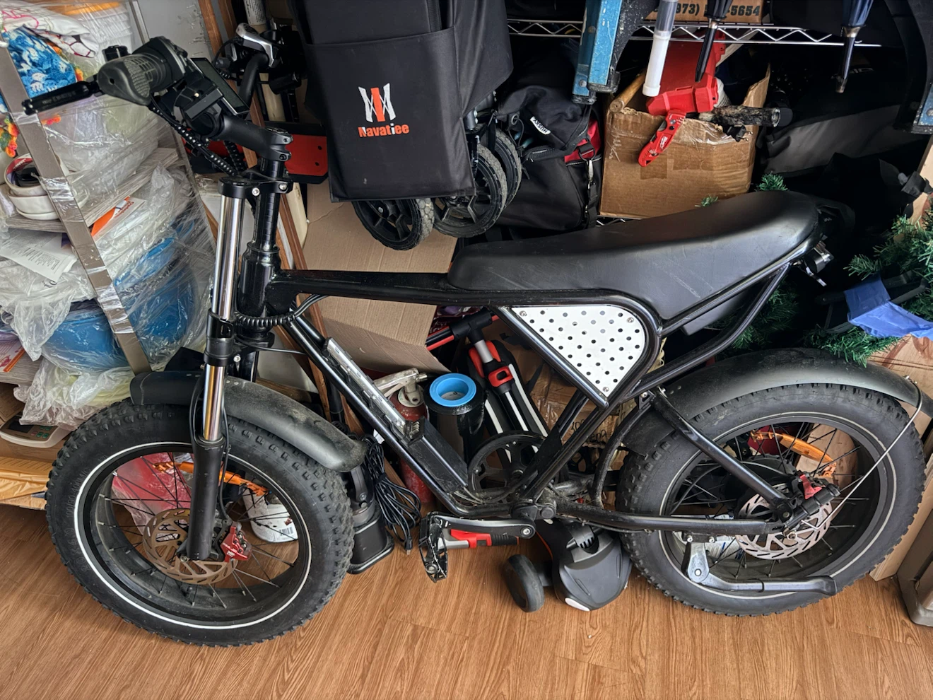 Black Electric Fat Tire Bike