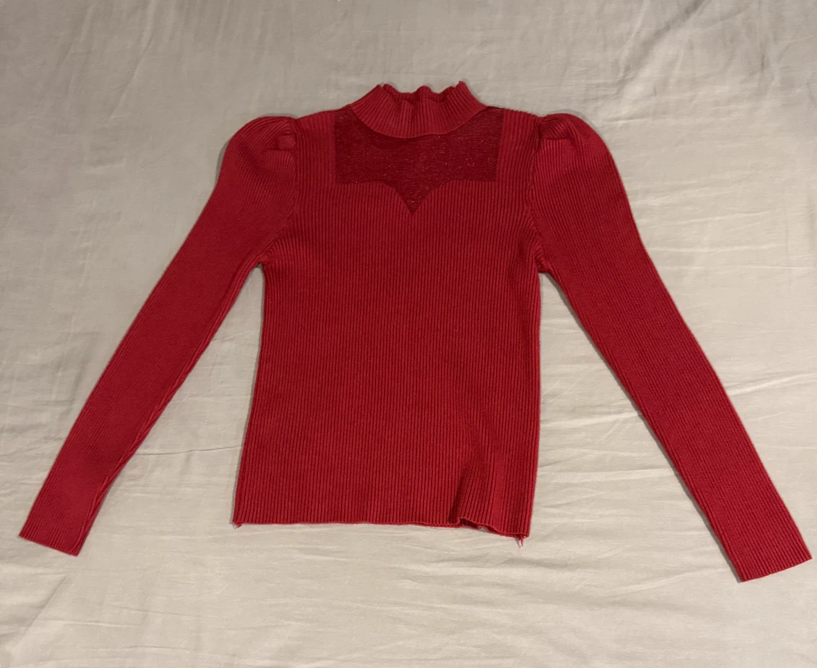 Red Neck Lace Top