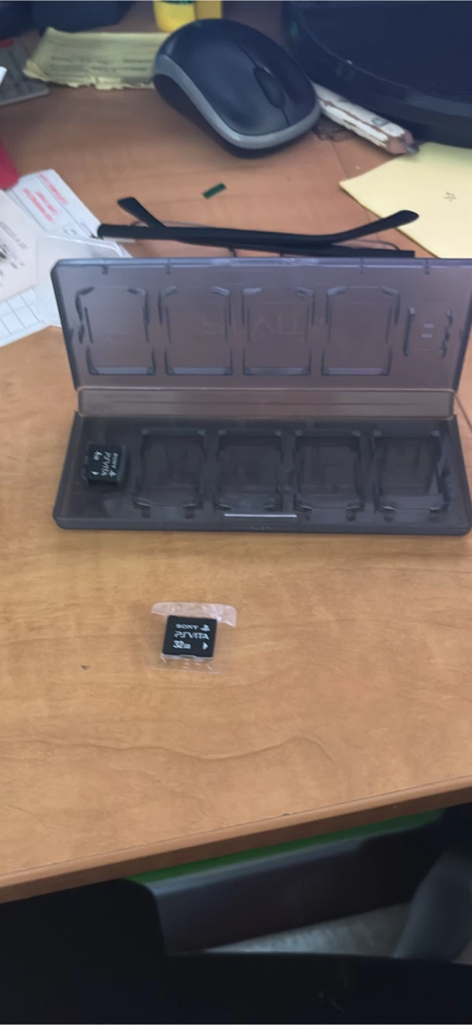 PS Vita 4gb and 32 gb memory cards with case