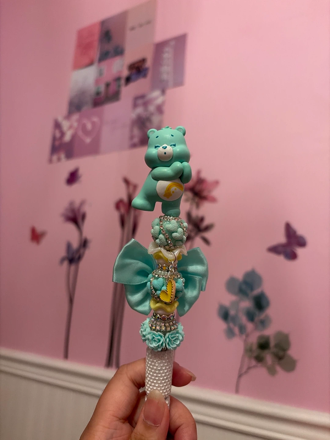 Aqua Care Bear Bling Pen