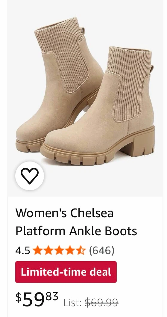 Women's Chelsea Platform Ankle Boots Beige - photo 5