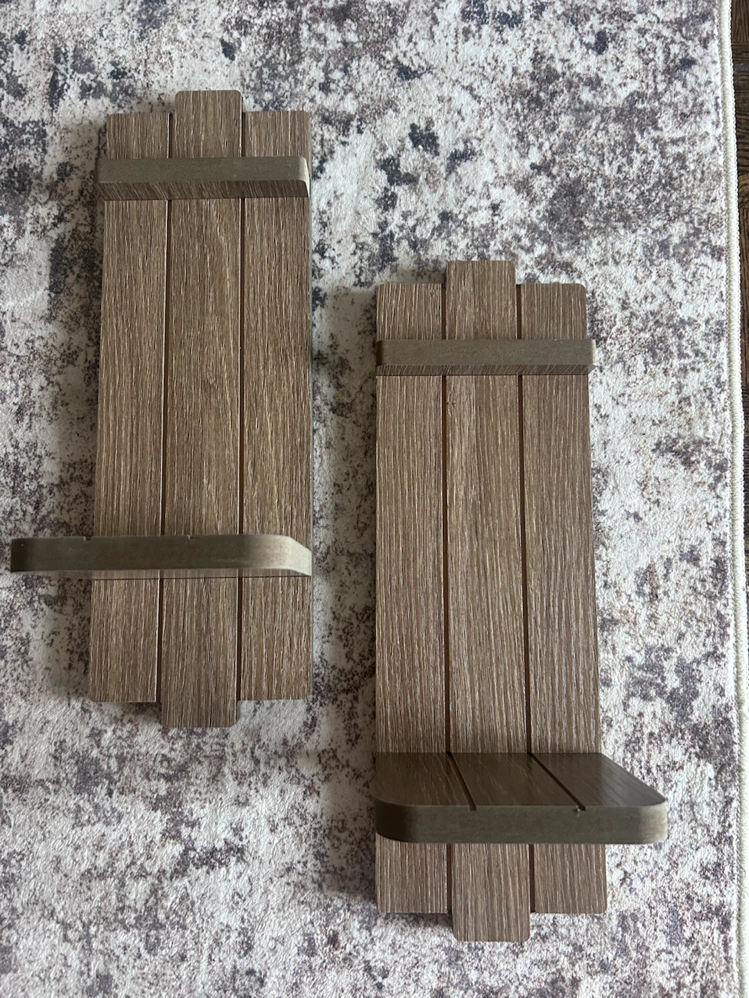 Set of 2 Rustic Wood Wall Sconces
