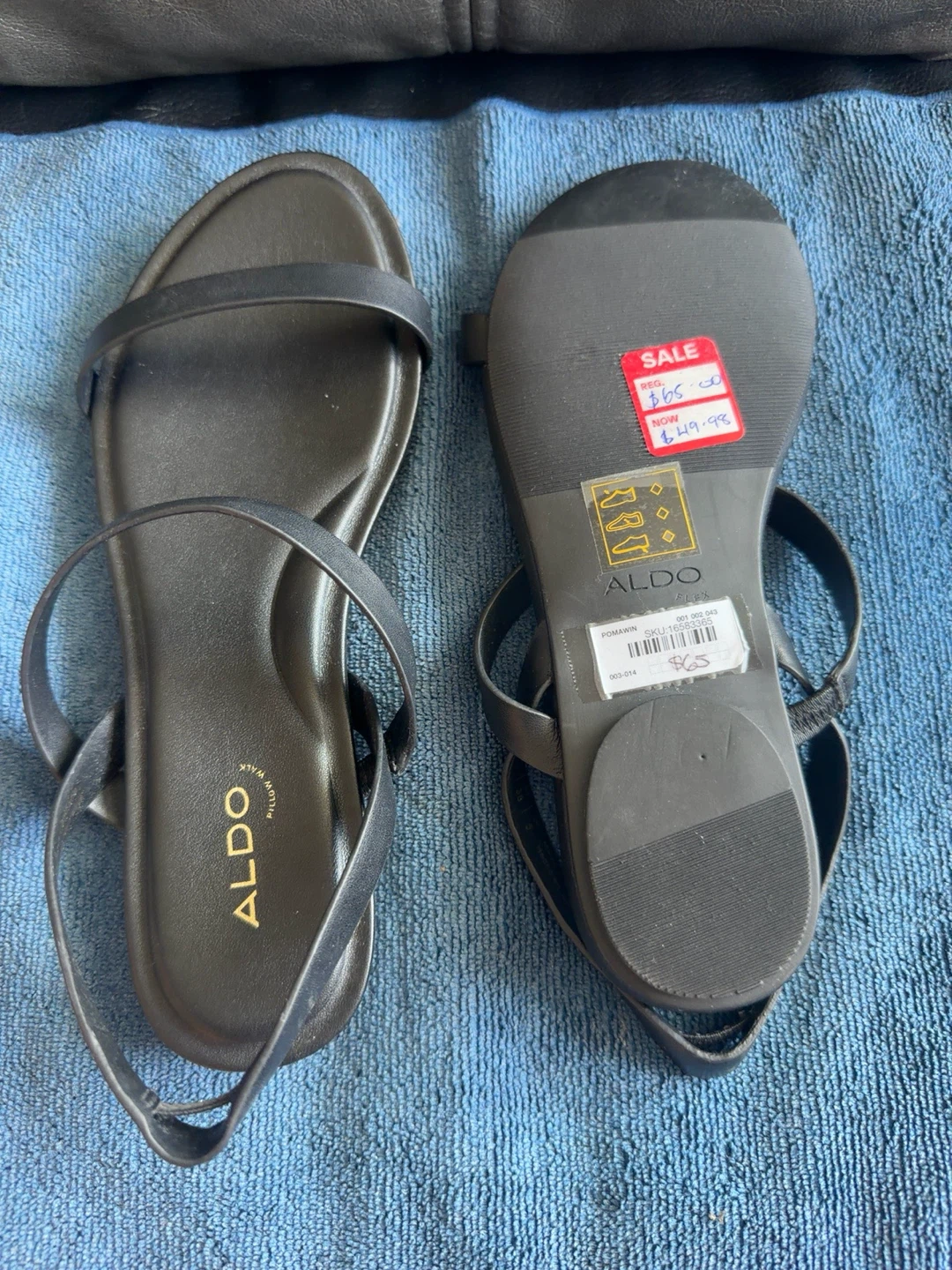 ALDO Black Strappy Flat Sandals