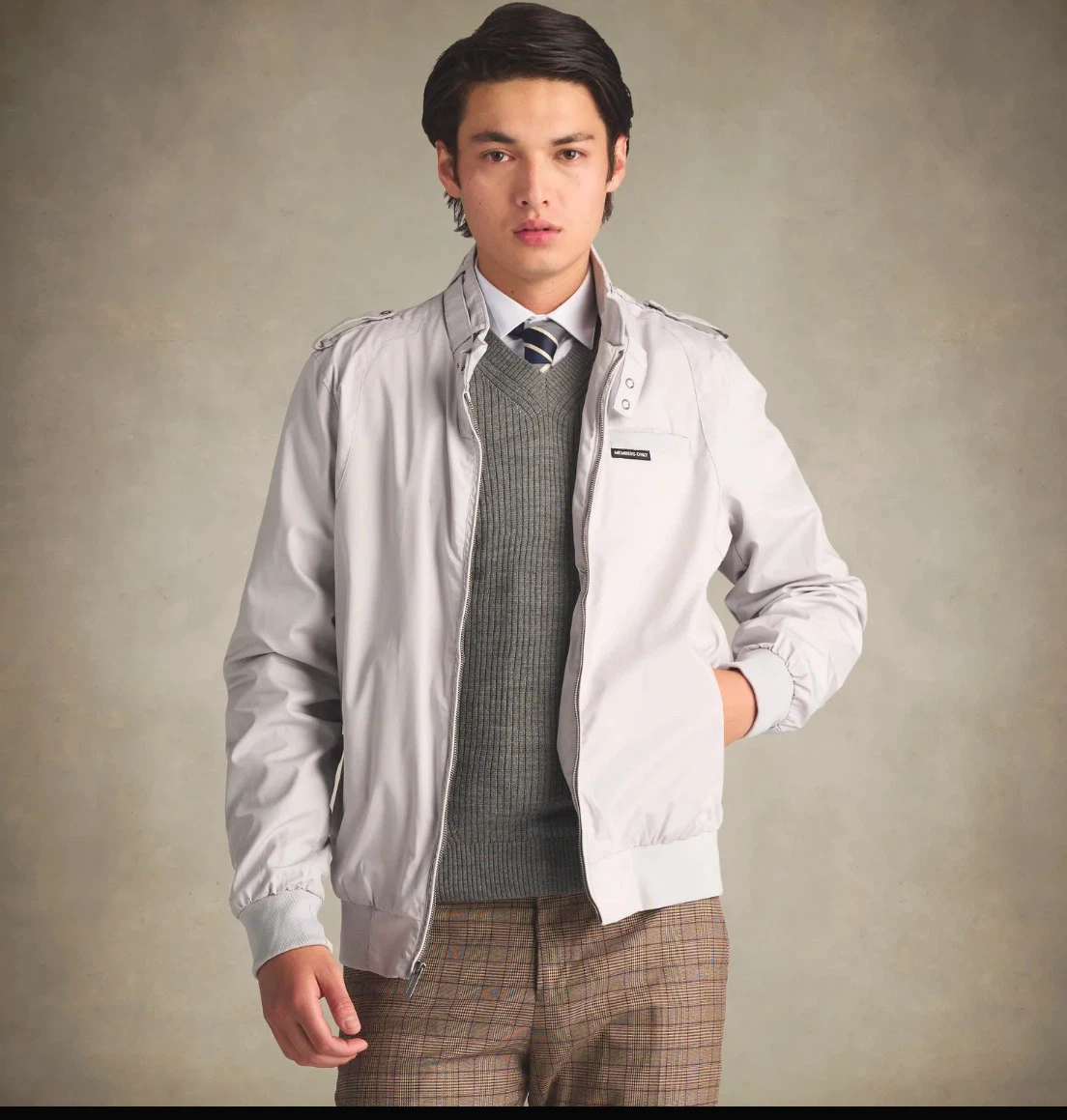 Members Only Iconic Racer Jacket Light Grey
