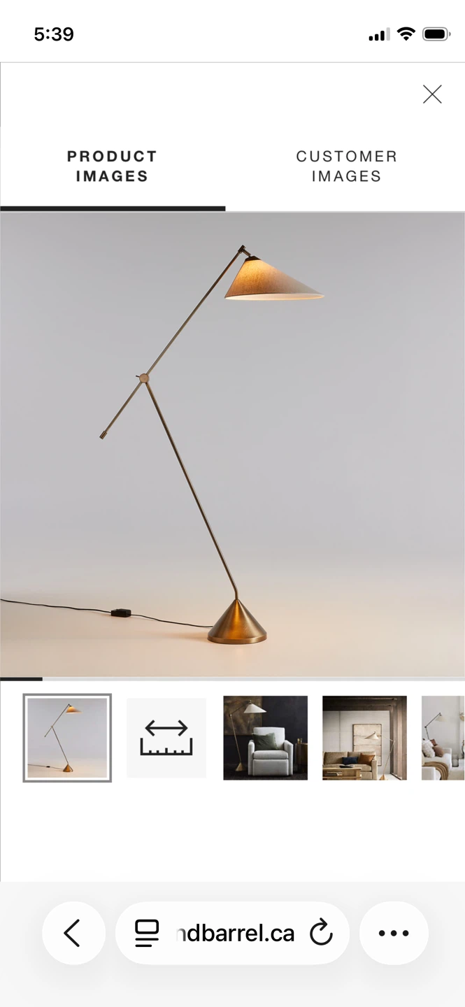 Crate & Barrel Avant Metal Floor Lamp