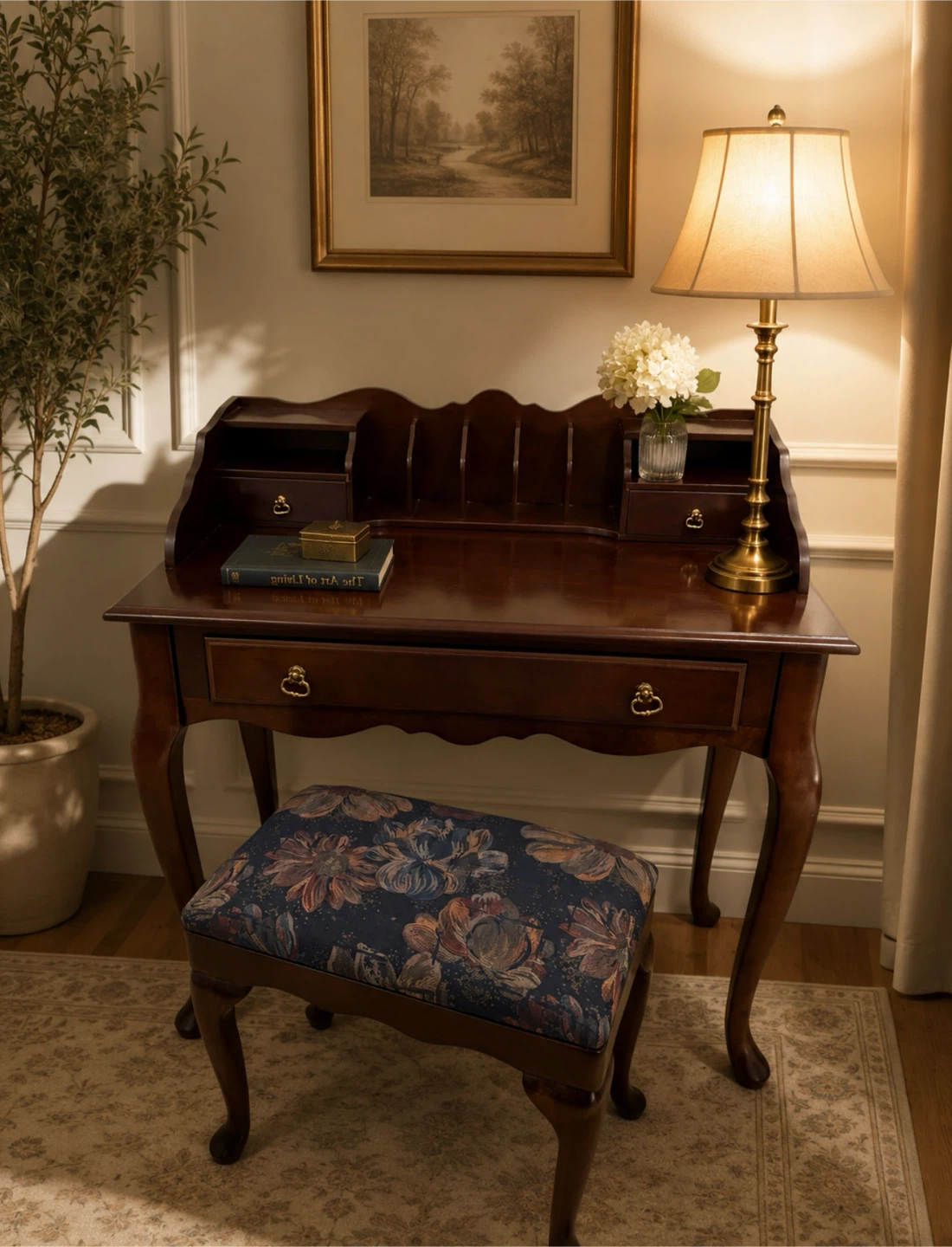 Vintage Secretary Desk with Stool