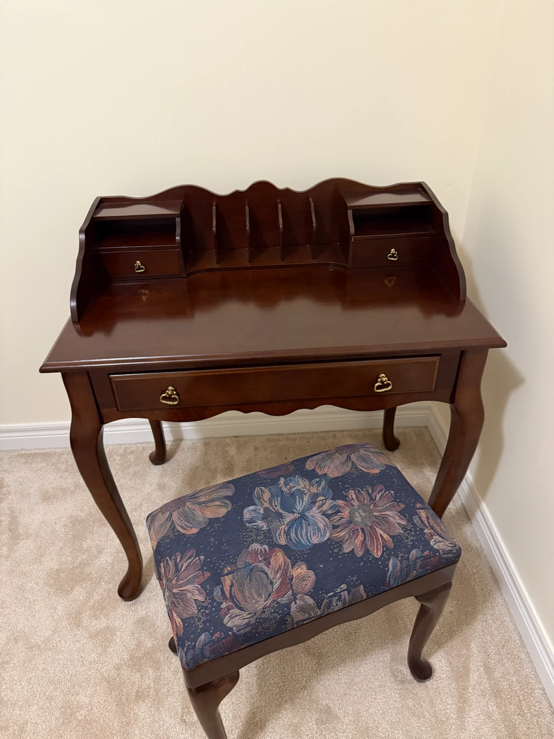Vintage Secretary Desk with Stool - photo 2
