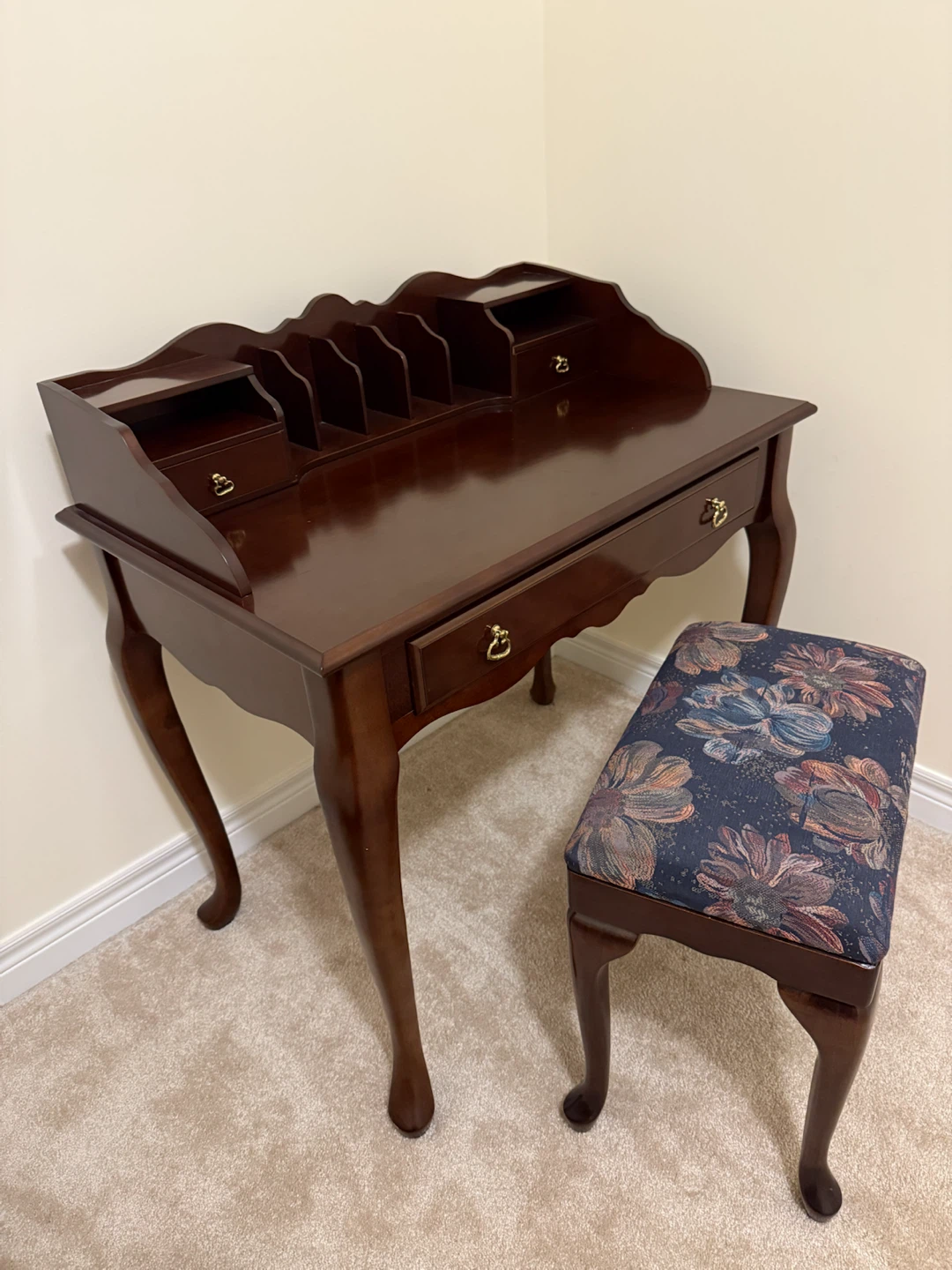 Vintage Secretary Desk with Stool - photo 3