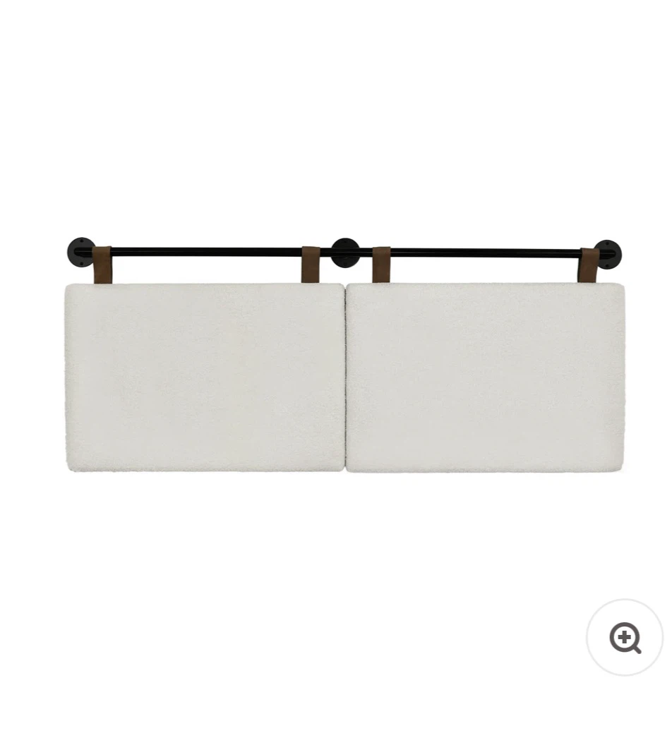 NATHAN JAMES White Boucle Headboard with Black Metal Rod - photo 5