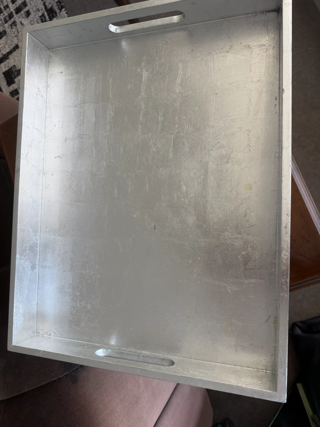 Silver decorative tray with handles - photo 2