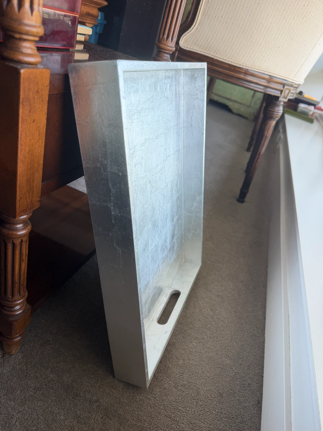 Silver decorative tray with handles - photo 3