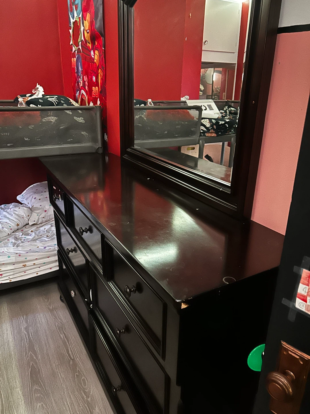Dark Wood Dresser with Mirror - photo 3