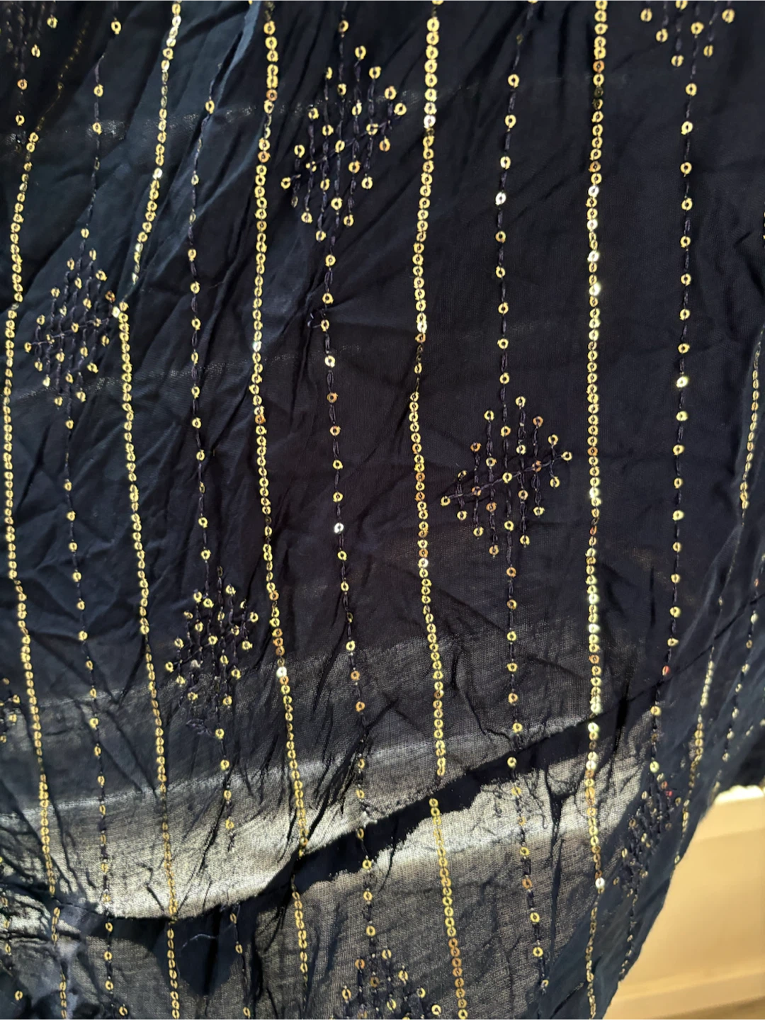 Navy Blue Sequined Lehenga Choli Set - photo 5