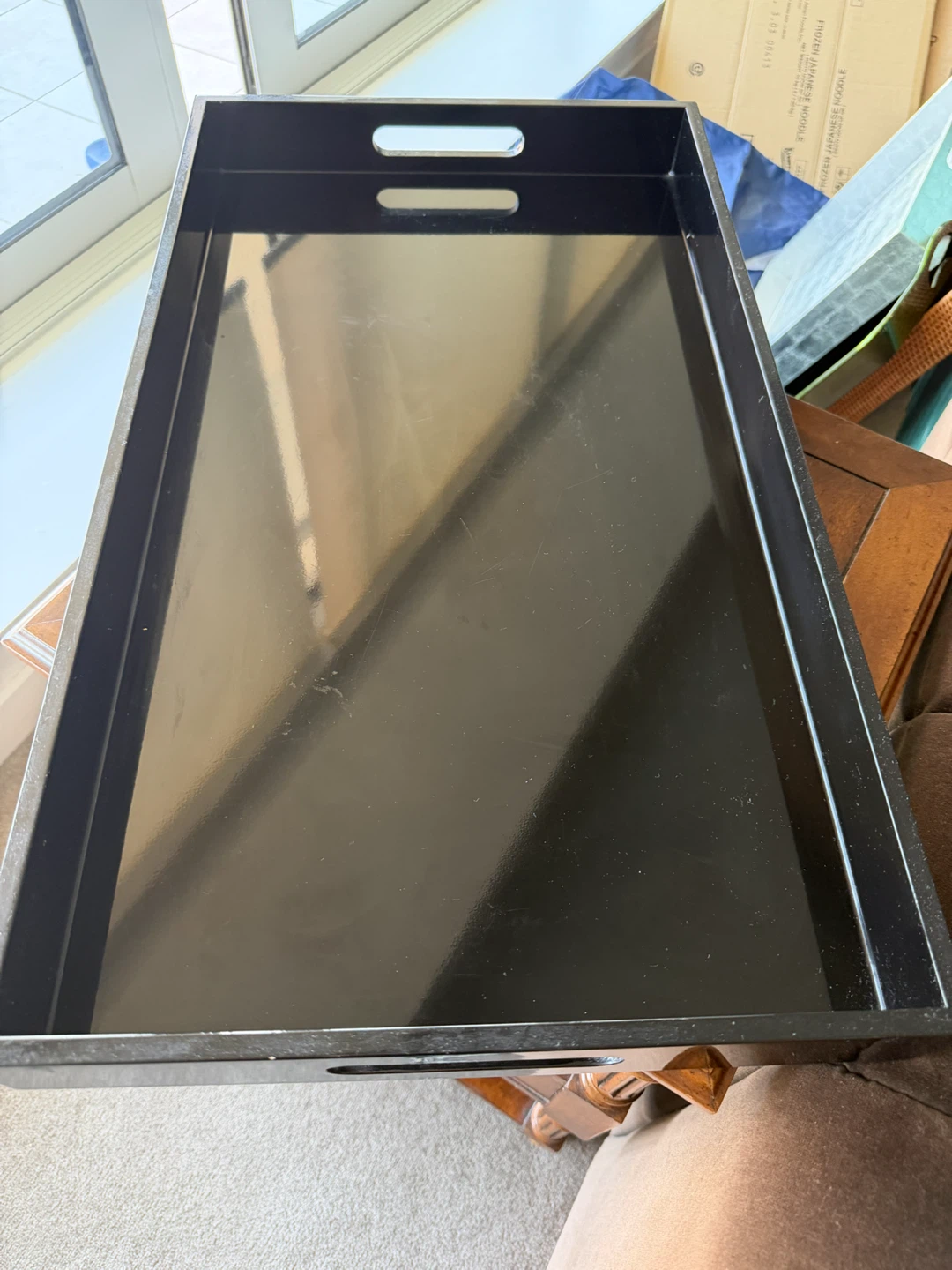 Black Serving Tray with Handles - photo 2