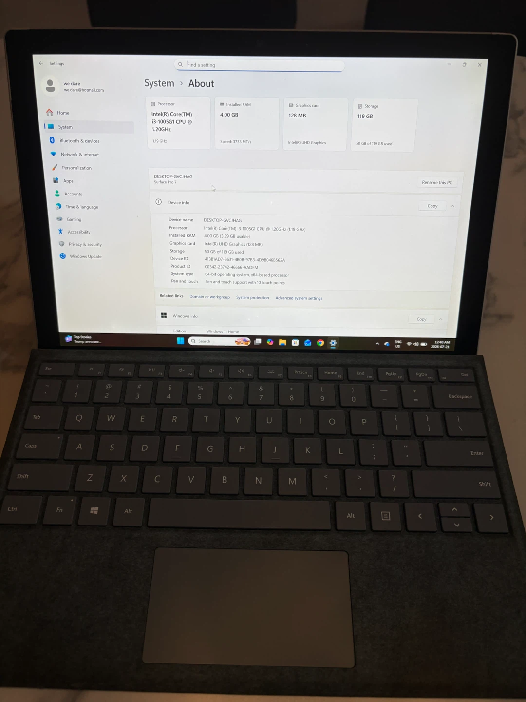 Microsoft Surface Pro 7 with Type Cover and Mouse - photo 3