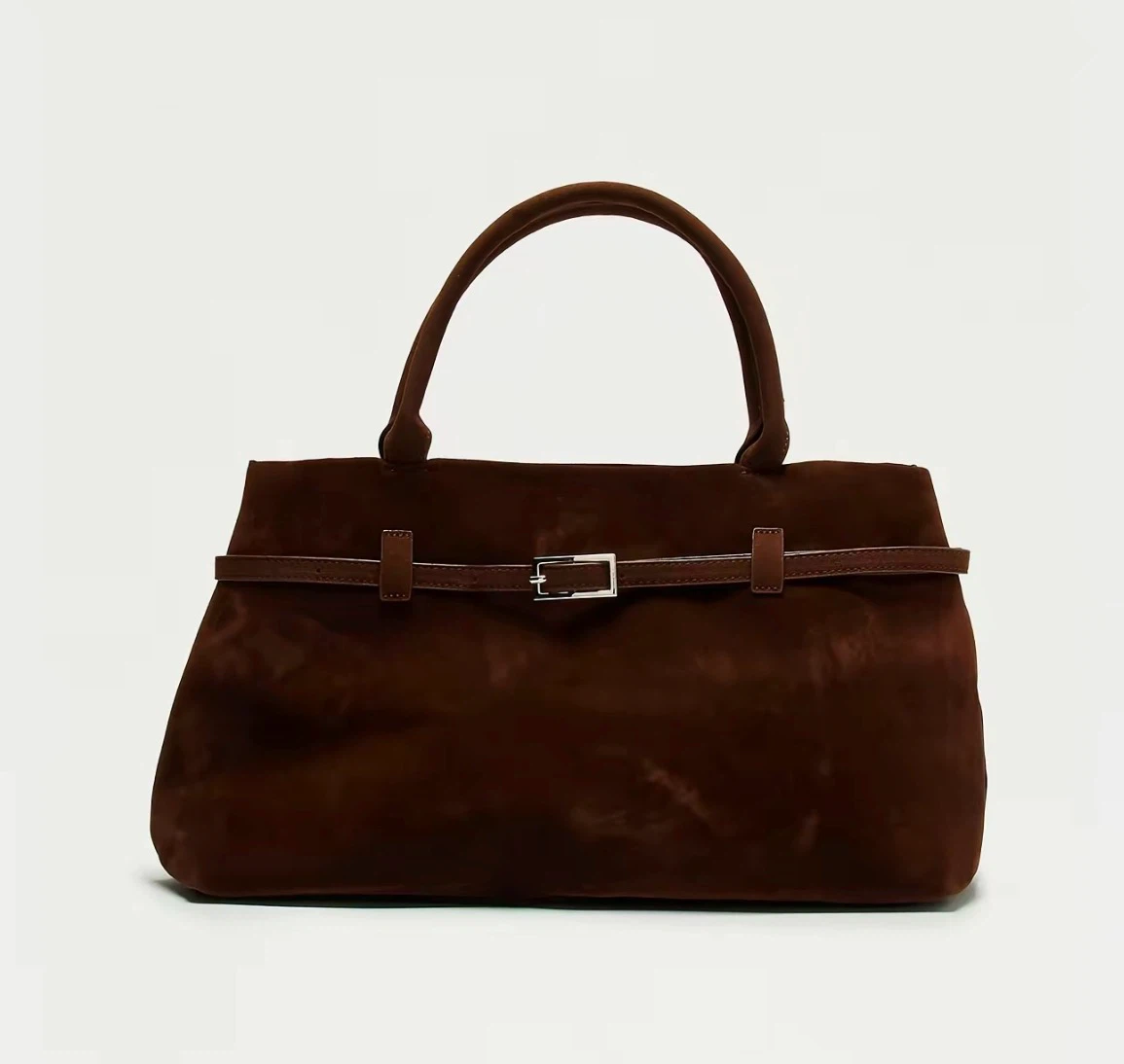 Brown Suede Satchel Handbag - photo 2