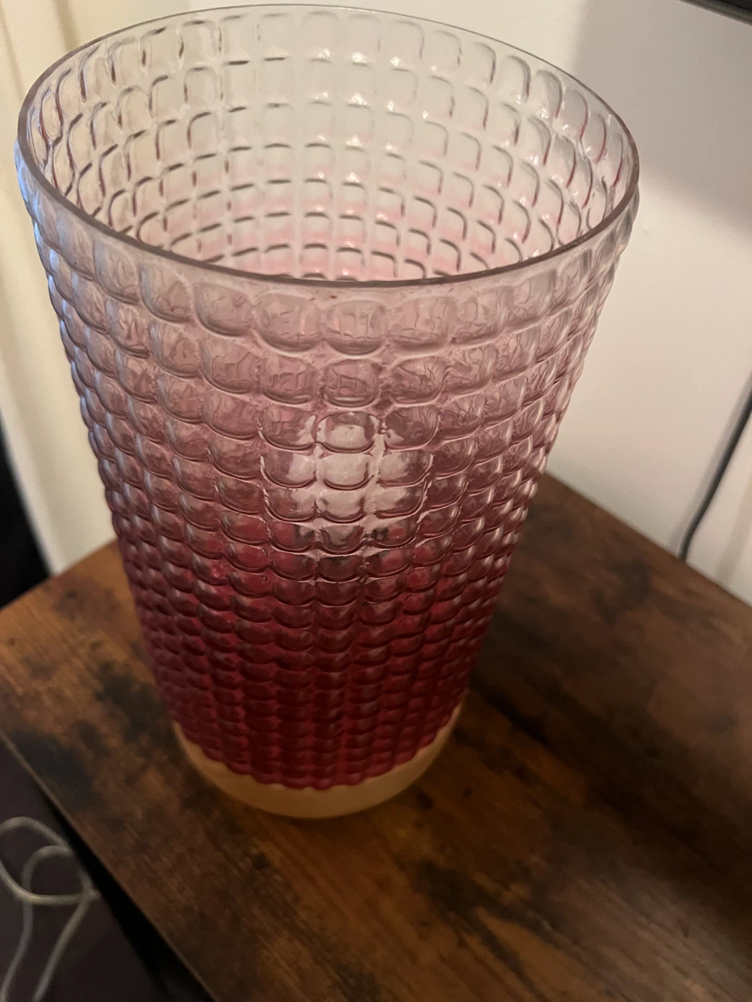 Glass Accent Lamp with Wooden Base - photo 3