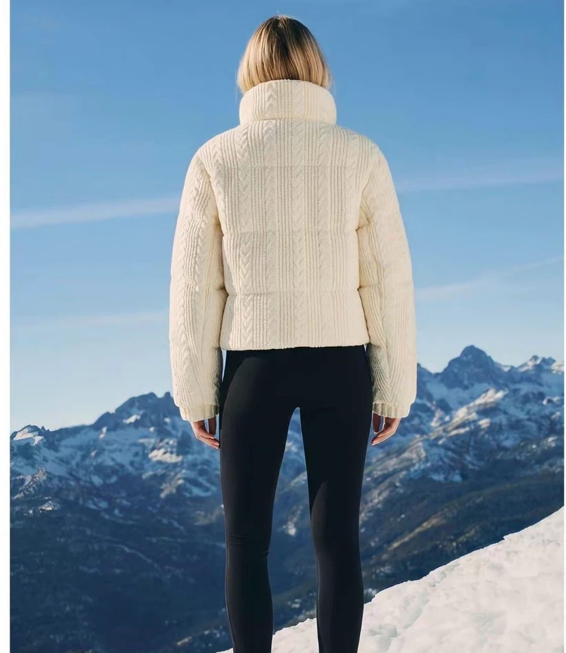 Cream Cable Knit Puffer Jacket - photo 2