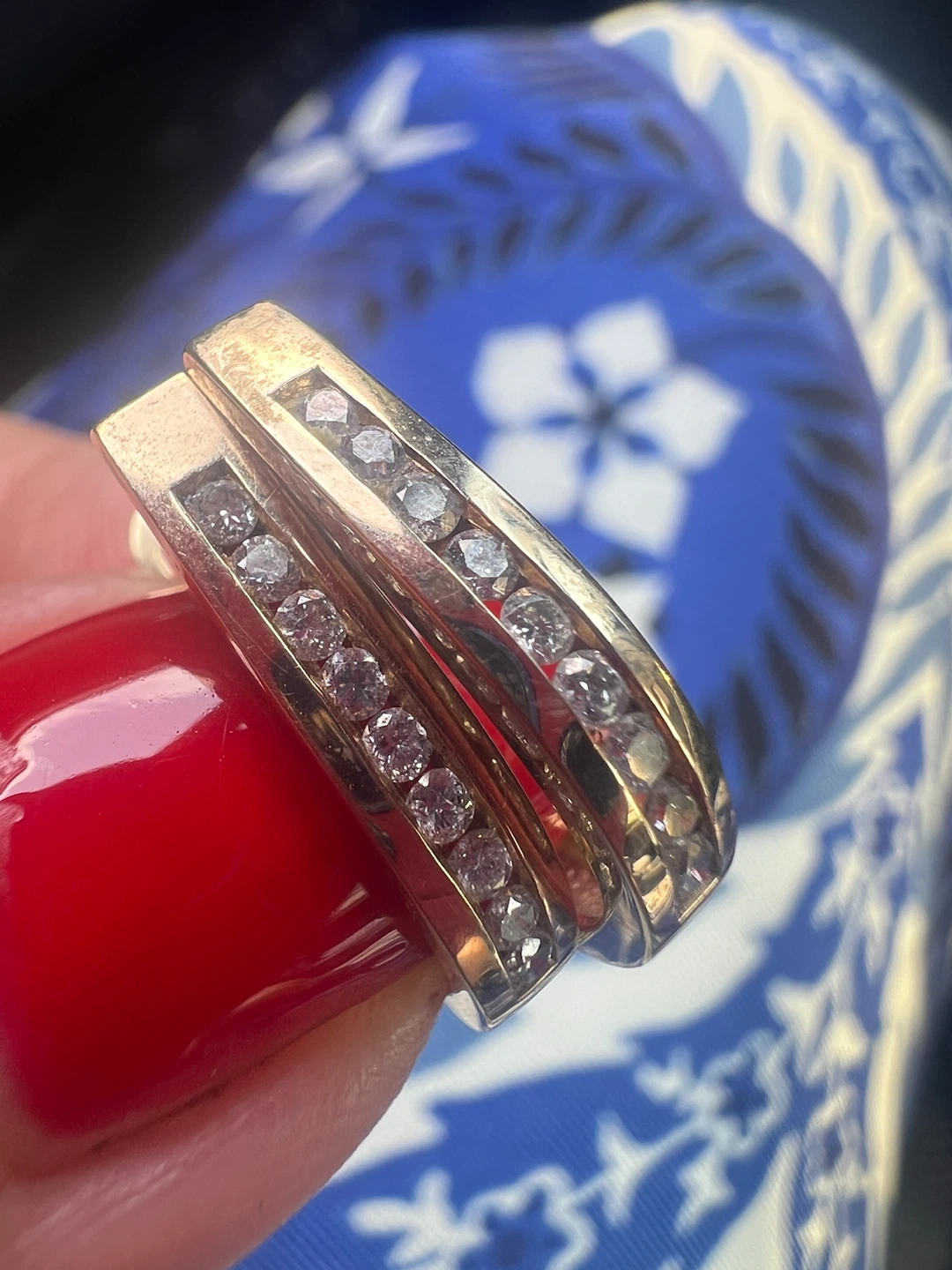 10K Gold Diamond Hoop Earrings - photo 2