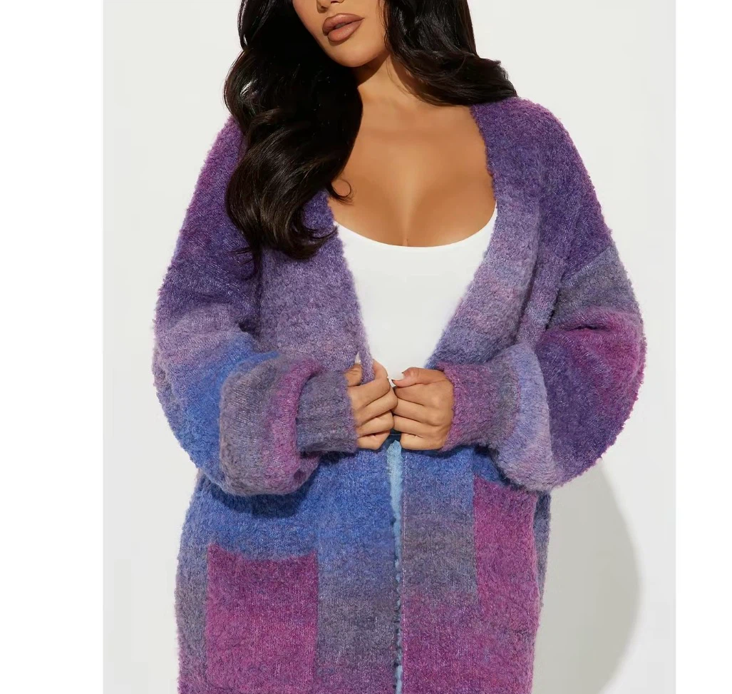 Ombre Stripe Longline Cardigan