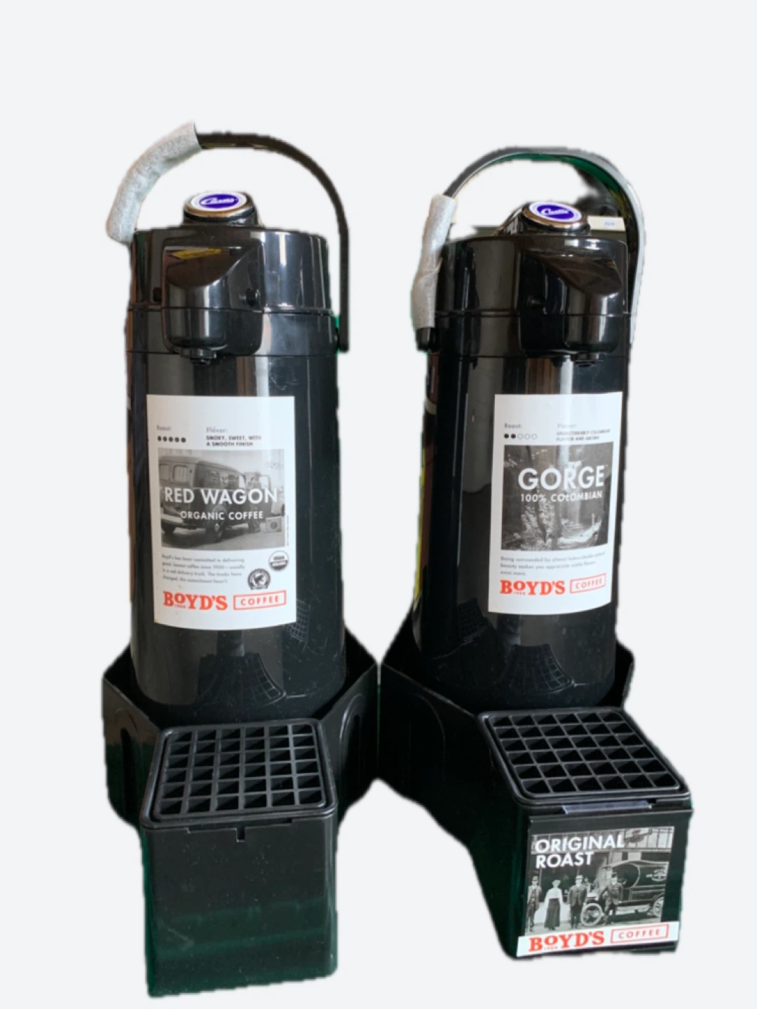 Boyd's Coffee Dispensers - Red Wagon & Gorge