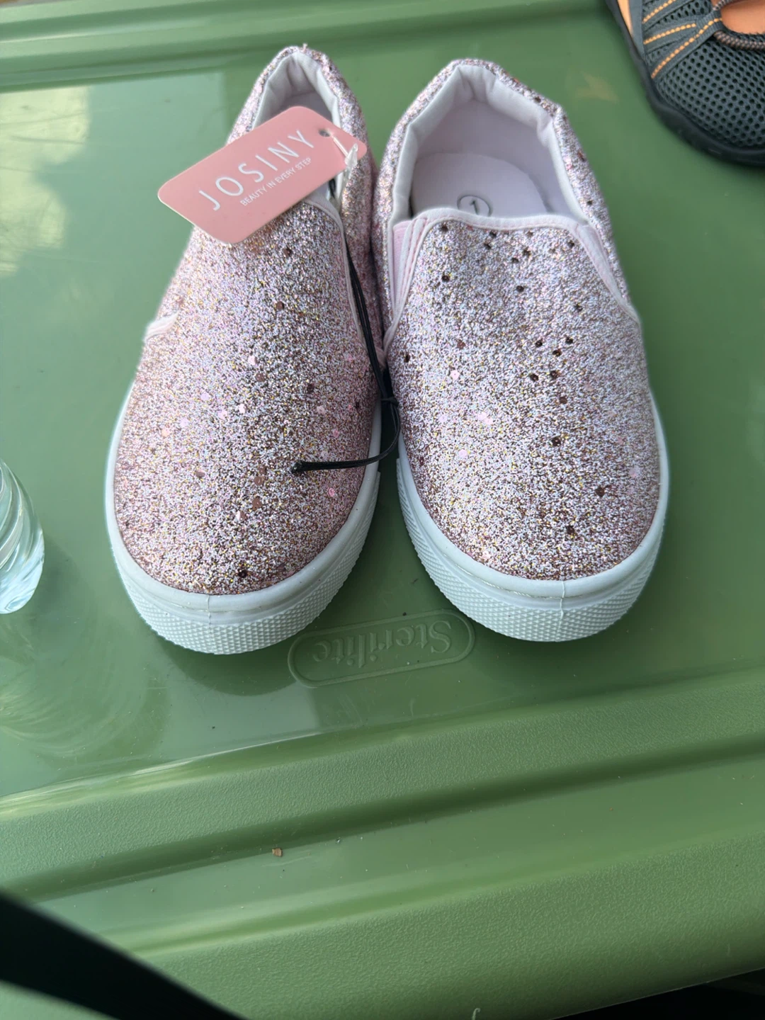 Josiny Glitter Slip-On Shoes - Pink Size 1 Toddler