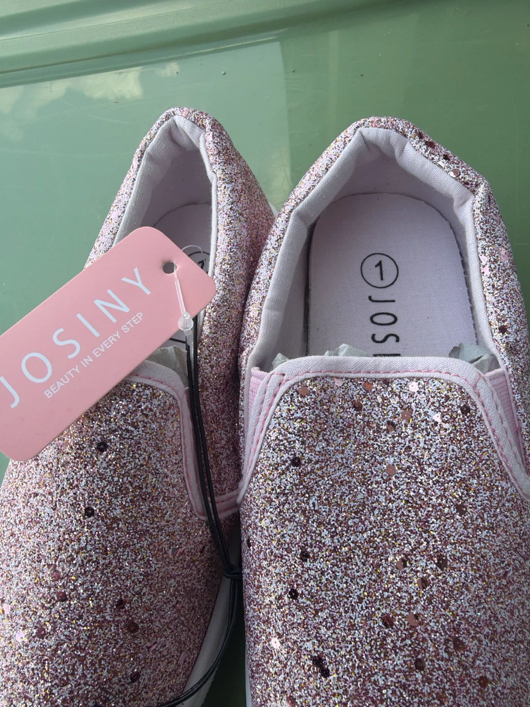 Josiny Glitter Slip-On Shoes - Pink Size 1 Toddler - photo 2