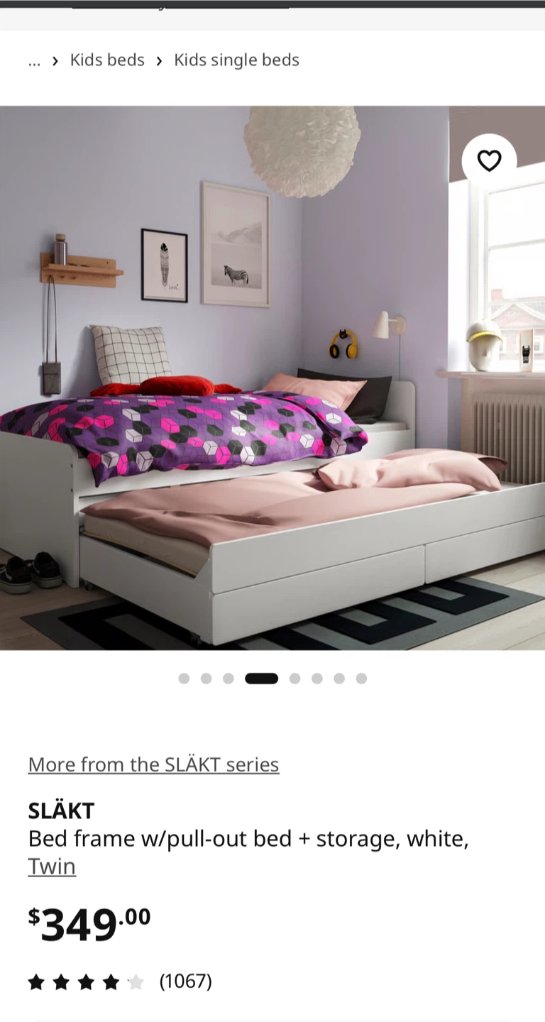 IKEA SLÄKT Twin Bed Frame with Pull-out Bed + Storage - photo 2