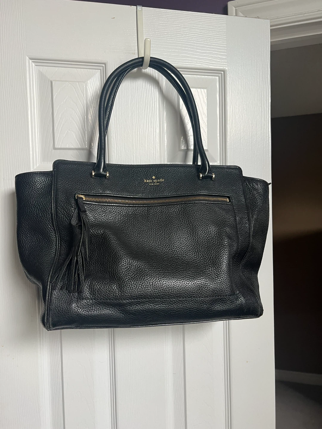 Kate Spade Black Leather Tote Bag