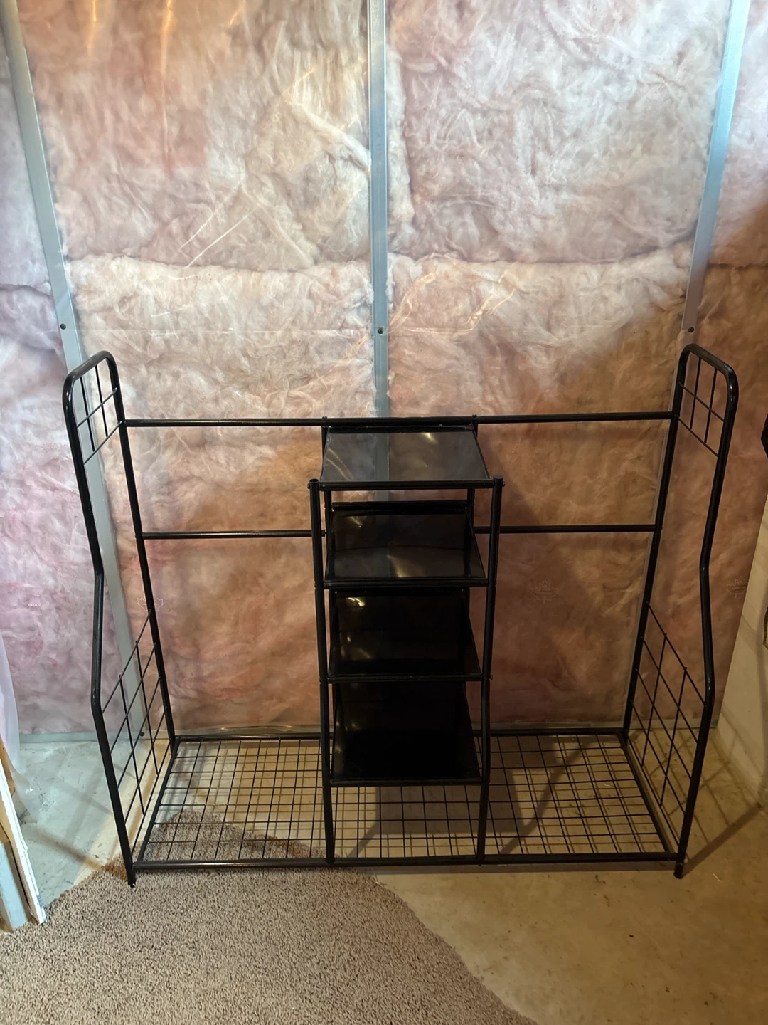 Black Metal Golf Storage Shelf Unit