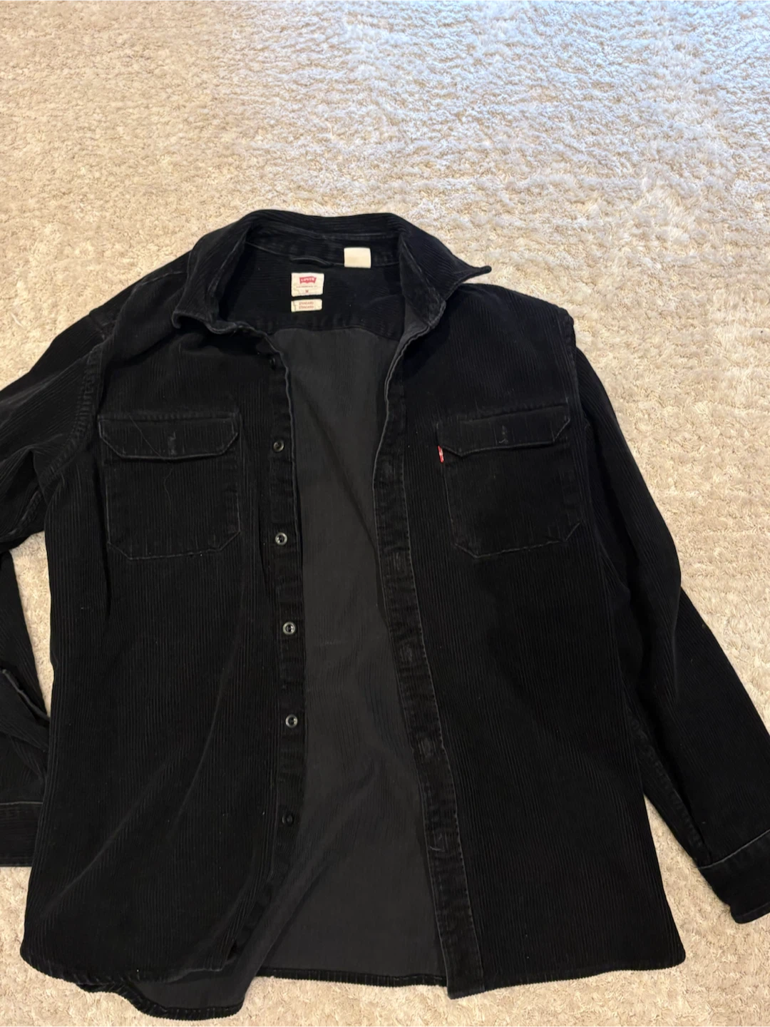 Levi's Black Corduroy Shirt - Size M