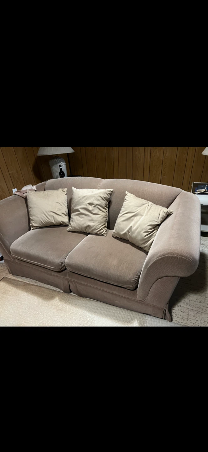 Brown Sofa with Pillows