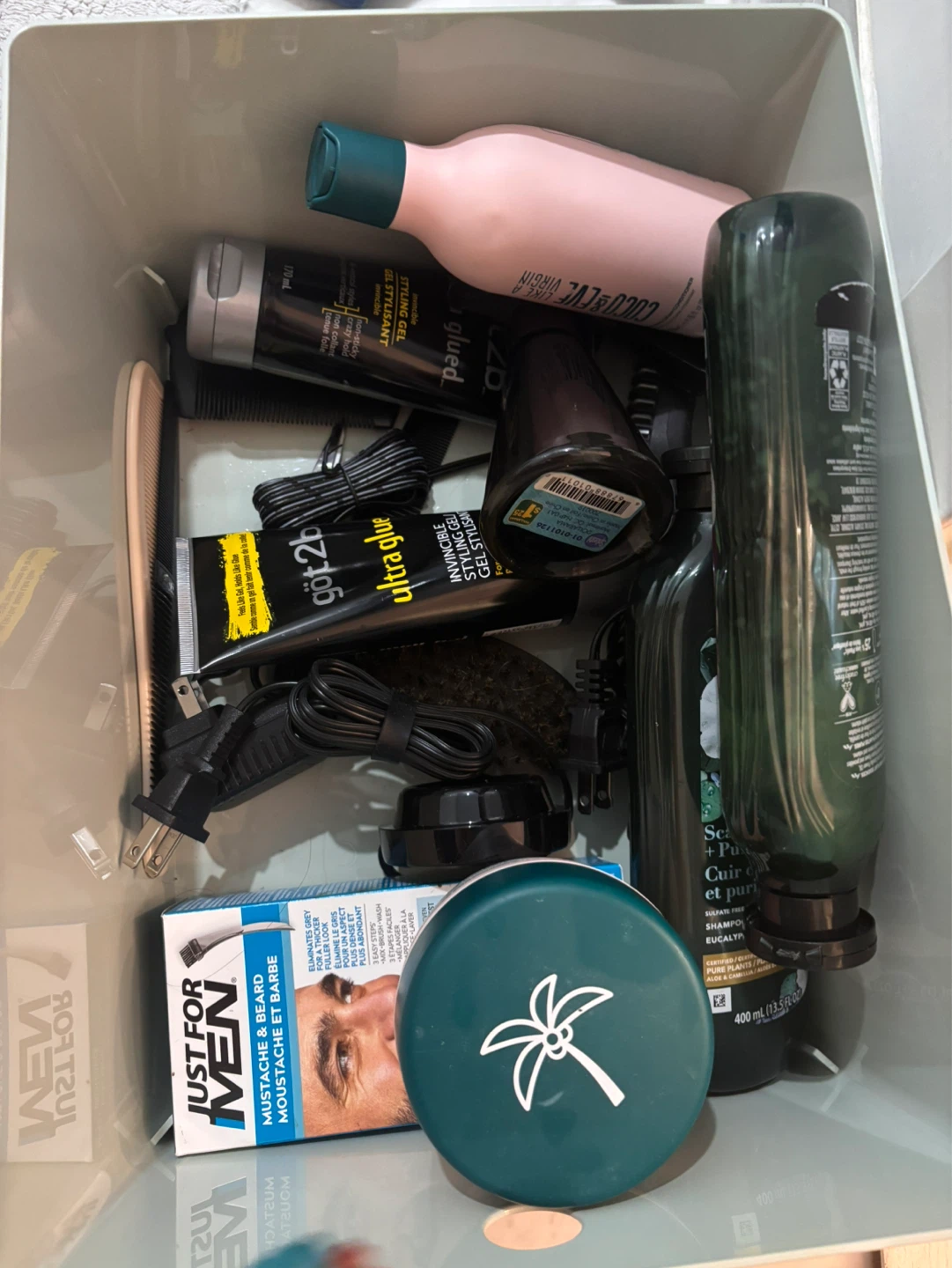 Hair and beard products (mostly for men)