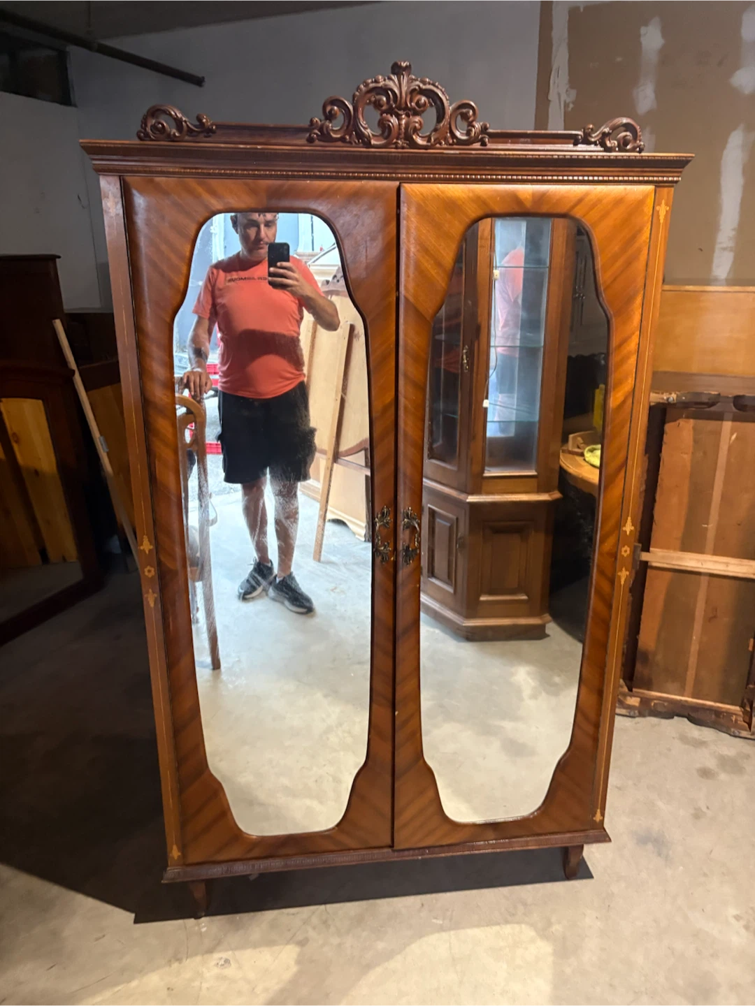 Free delivery used antique Vintage  Armoire  Mirrored Doors