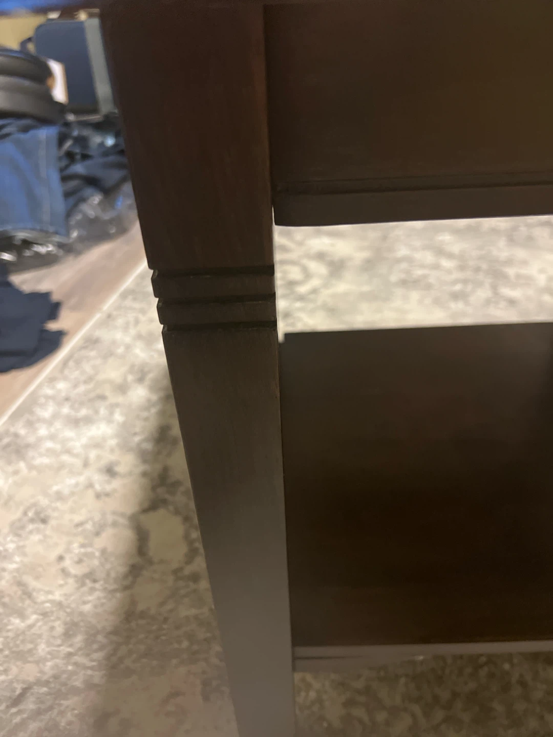 Dark Wood End Table with Shelf - photo 2