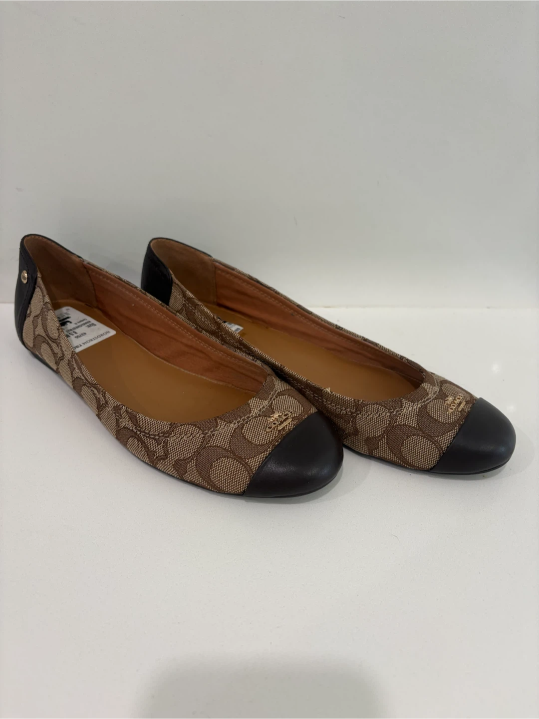 Coach Chelsea Signature Canvas Brown Leather Flats 8.5 - photo 3