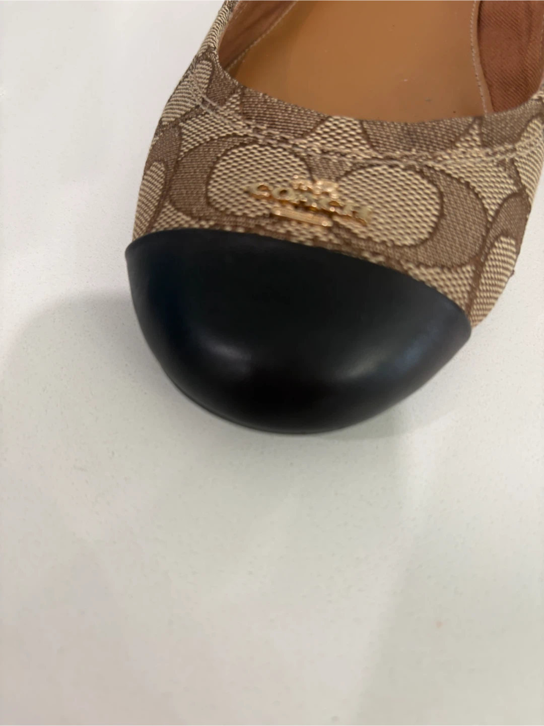 Coach Chelsea Signature Canvas Brown Leather Flats 8.5 - photo 4