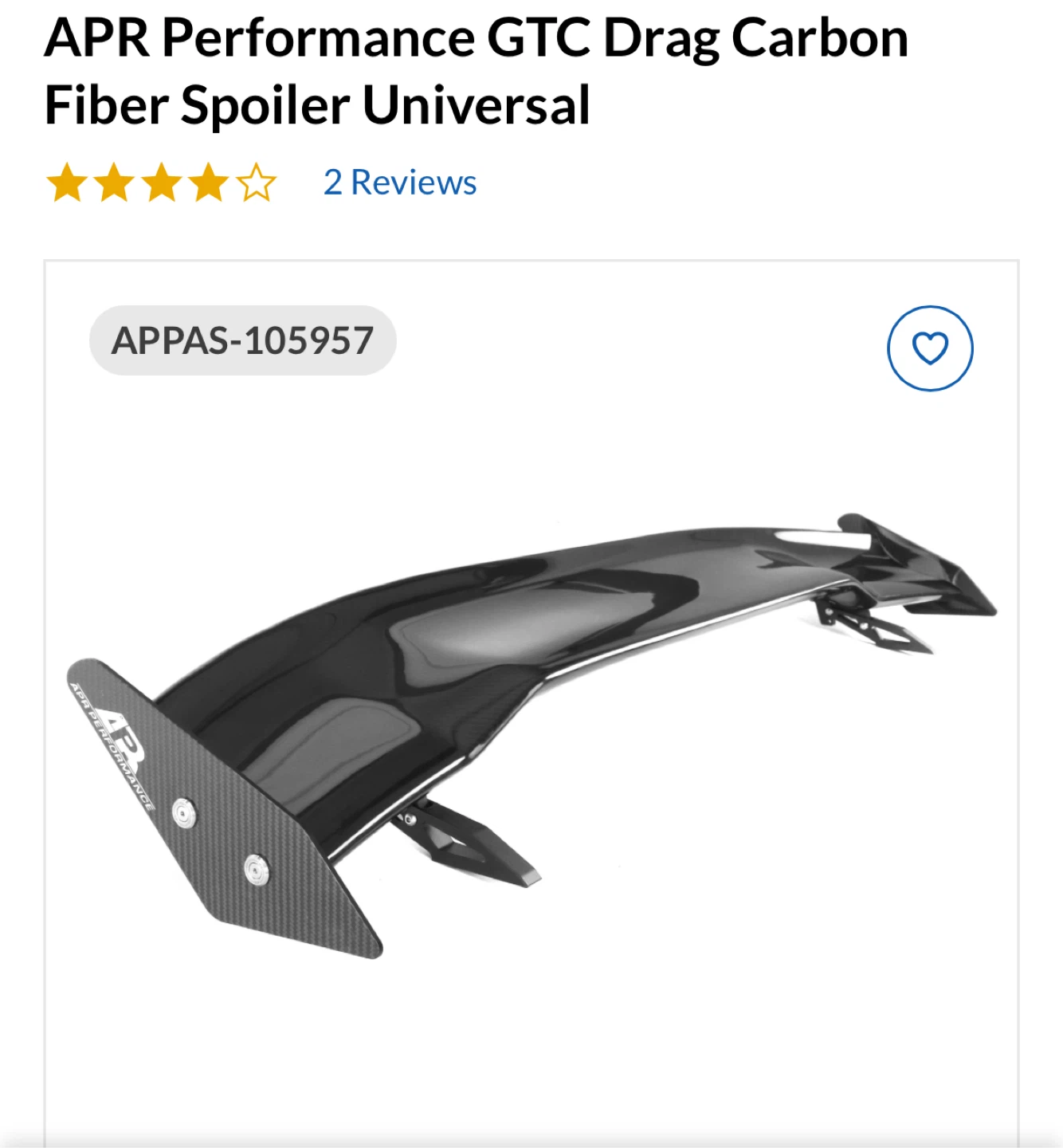 APR Performance GTC Drag Carbon Fiber Spoiler Universal