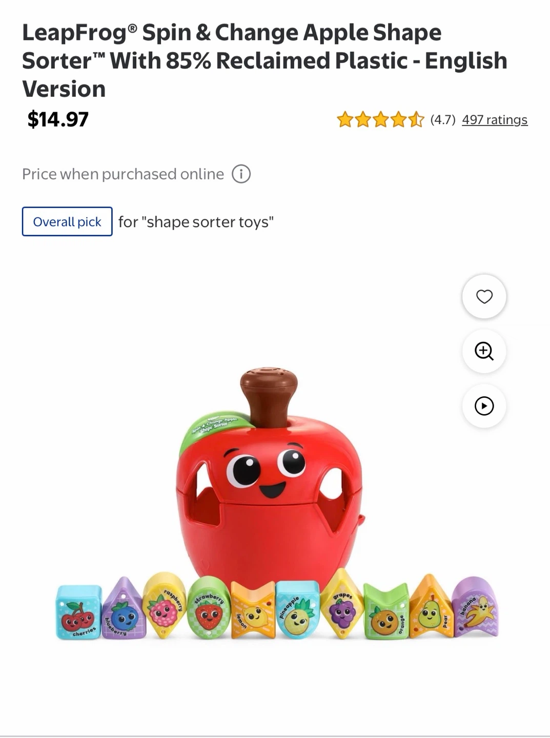 LeapFrog Spin & Change Apple Shape Sorter - photo 2