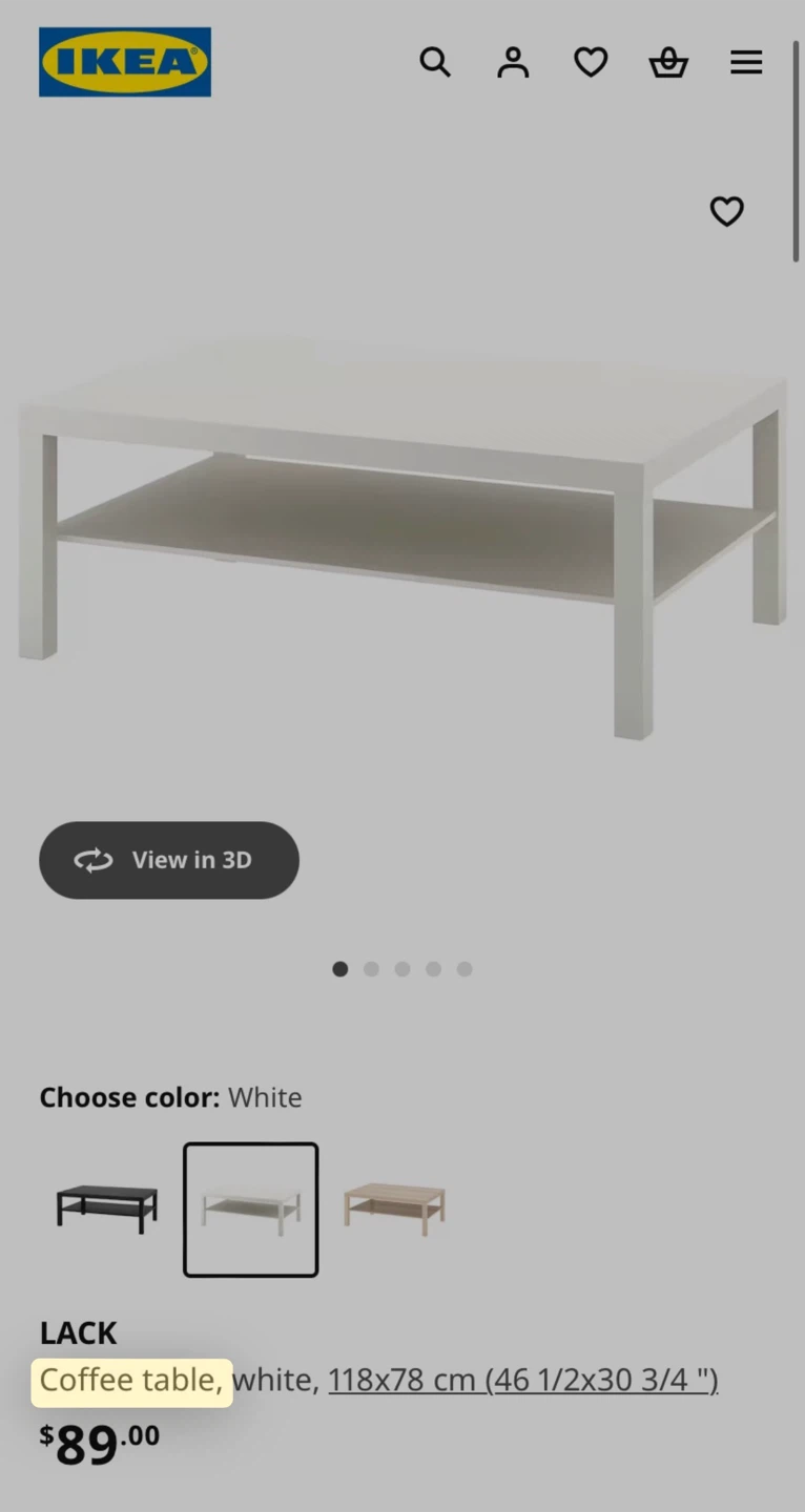 IKEA LACK Coffee Table - White