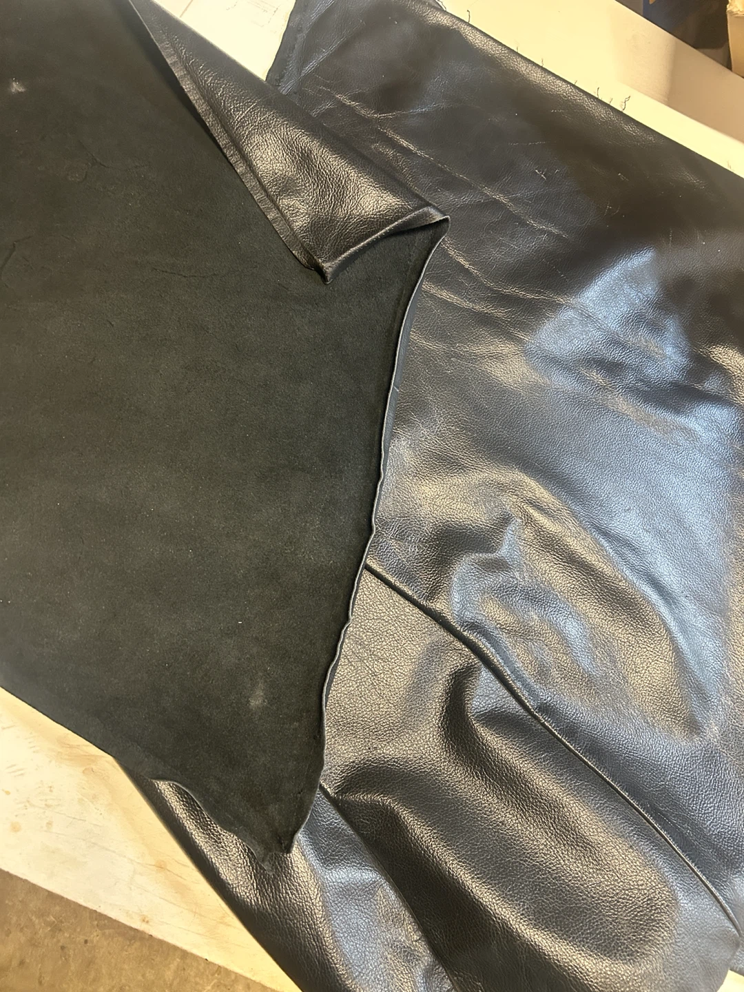 Black Faux Leather Fabric Sheets