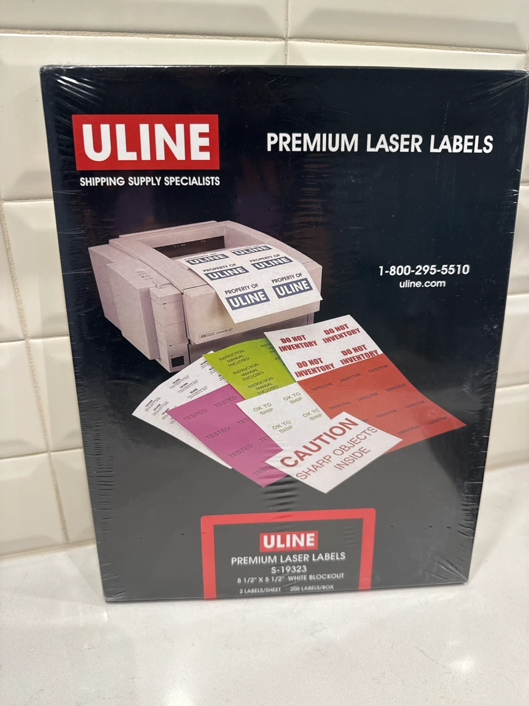 Uline Premium Laser Labels S-19323
