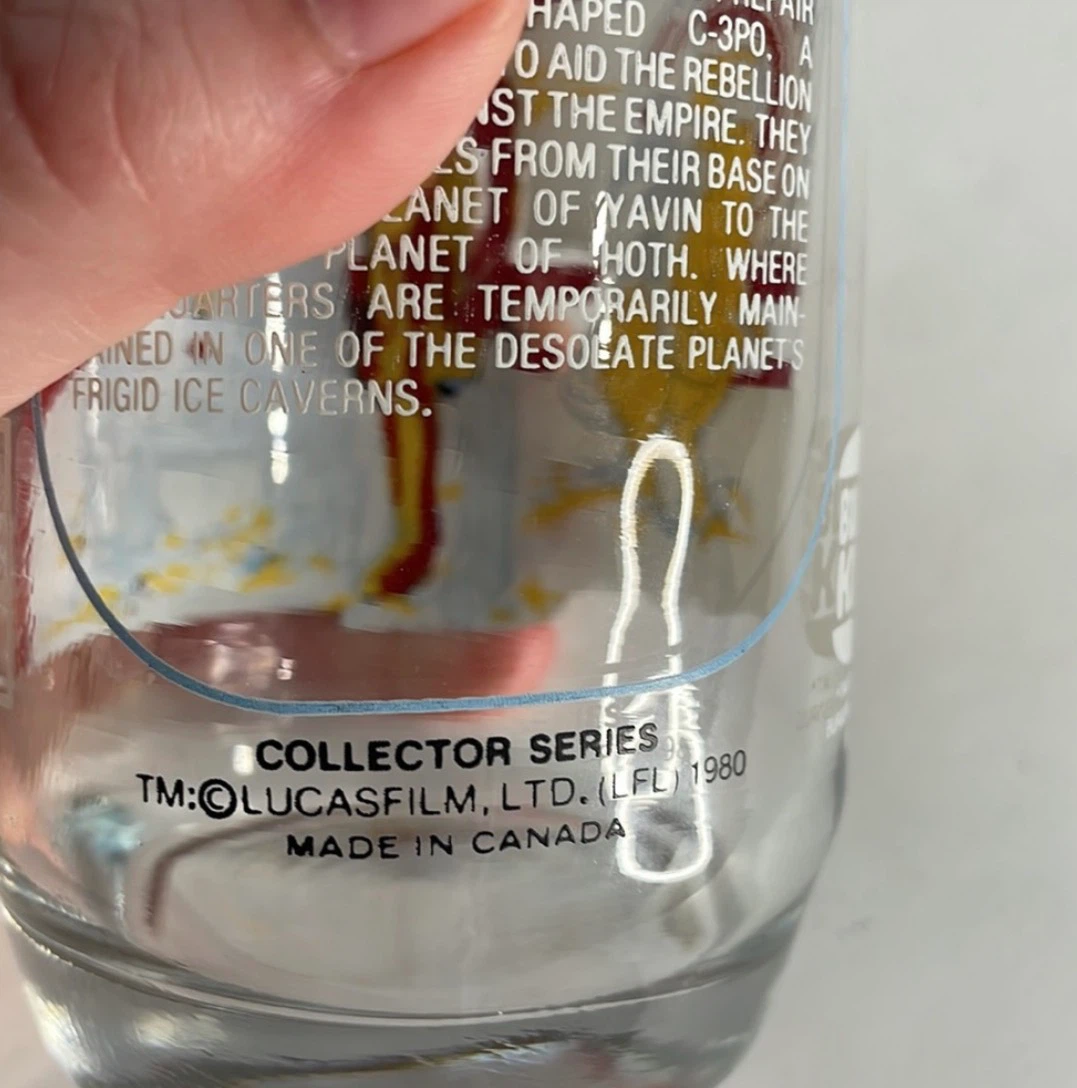 Burger King Star Wars The Empire Strikes Back Glass 1980 - photo 4